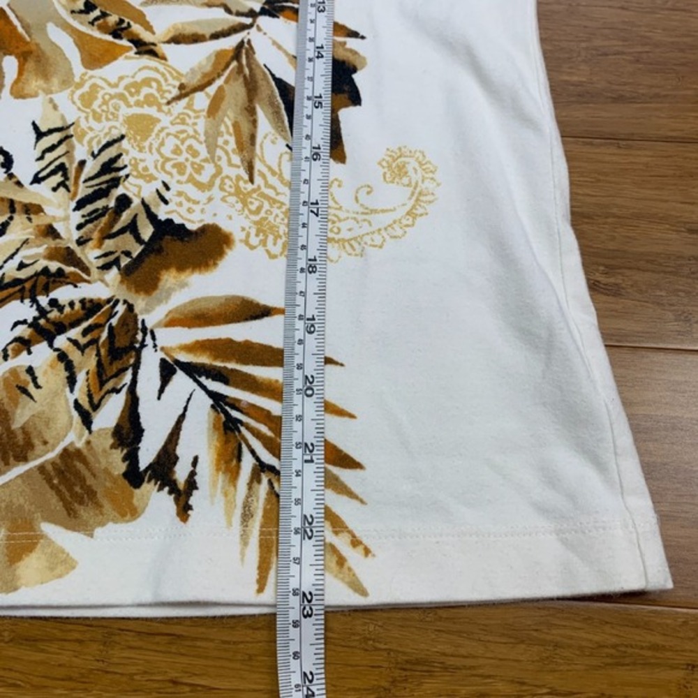 Chico's White Blouse with Gold and Brown Botanical Print - Picture 8 of 8
